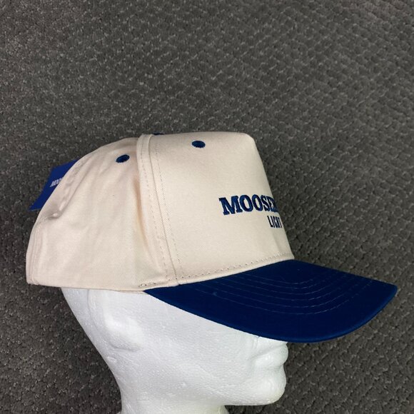 NWT Moosehead Light Beer Snapback Hat Cap Adjustable White Blue Lager Cotton - Picture 3 of 8